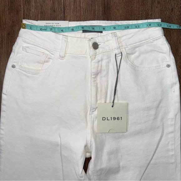 DL1961 Womens Jerry Vintage White Denim High-Rise Straight leg - Picture 4 of 10